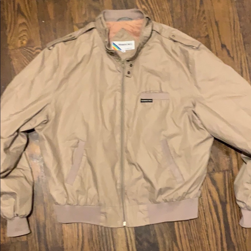 Members Only Vintage Beige Bomber Jacket